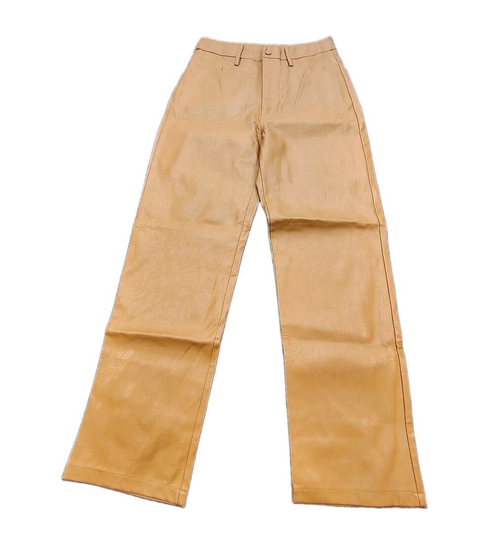 New Kendall + Kylie Brown Tan Faux Leather Pants Women’s Size L High Waisted